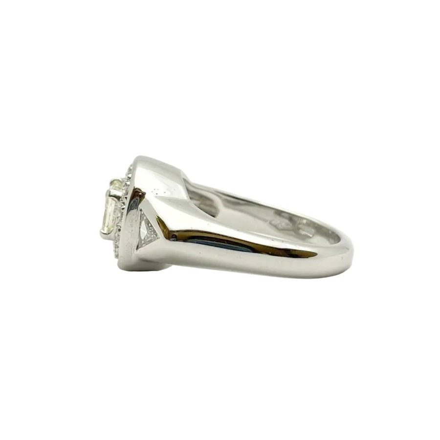 Bague Chevalière en or blanc et diamants - Castafiore