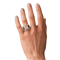 Bague Chevalière en or blanc et diamants - Castafiore