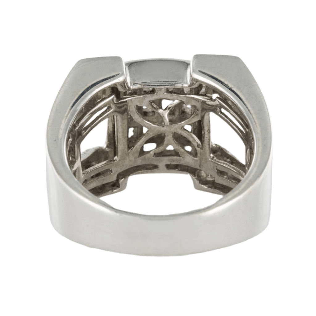 Bague Chevalière en or blanc et diamants - Castafiore