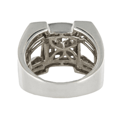 Bague Chevalière en or blanc et diamants - Castafiore