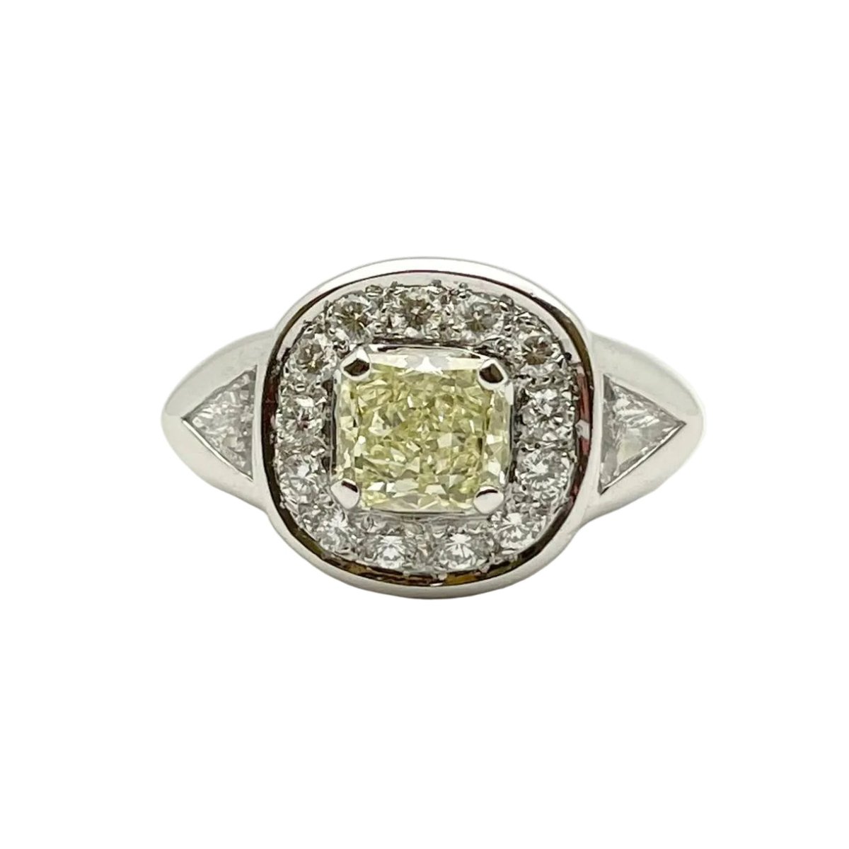 Bague Chevalière en or blanc et diamants - Castafiore