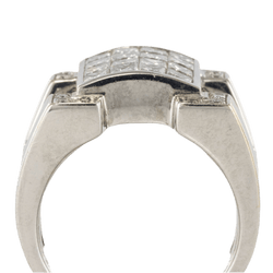 Bague Chevalière en or blanc et diamants - Castafiore