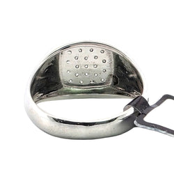 Bague Chevalière en or blanc et diamants - Castafiore