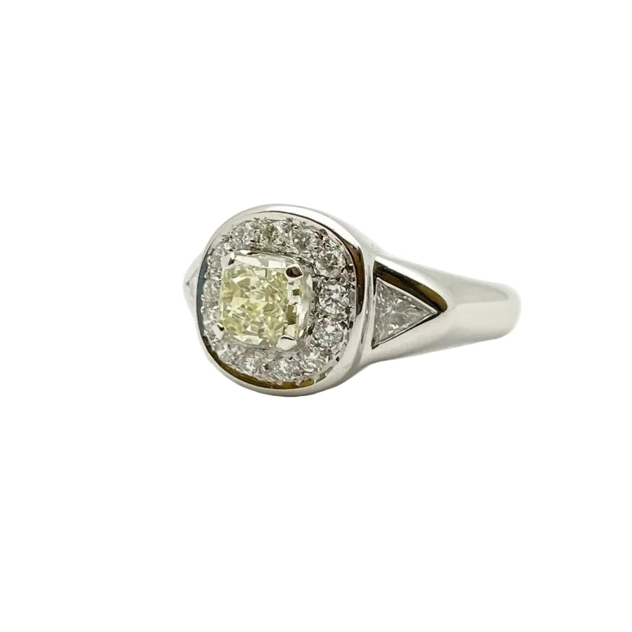 Bague Chevalière en or blanc et diamants - Castafiore