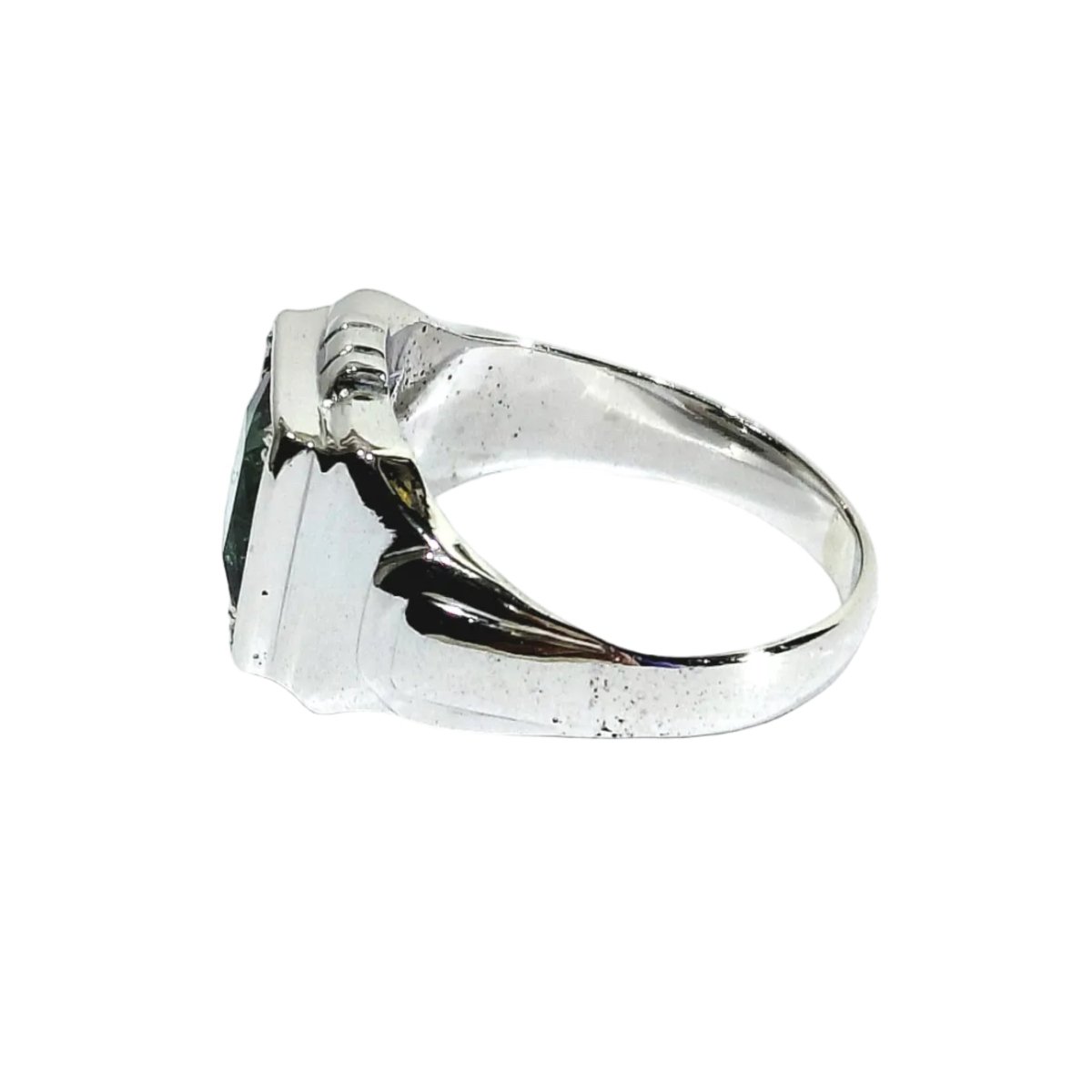 Bague Chevalière en or blanc et tourmaline - Castafiore