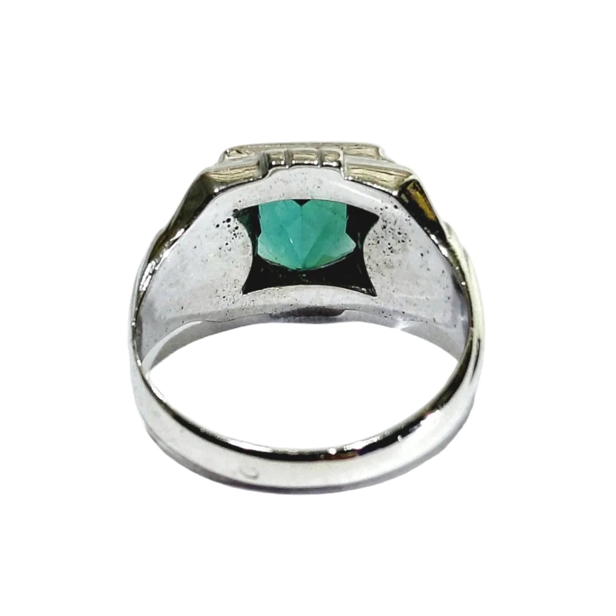 Bague Chevalière en or blanc et tourmaline - Castafiore