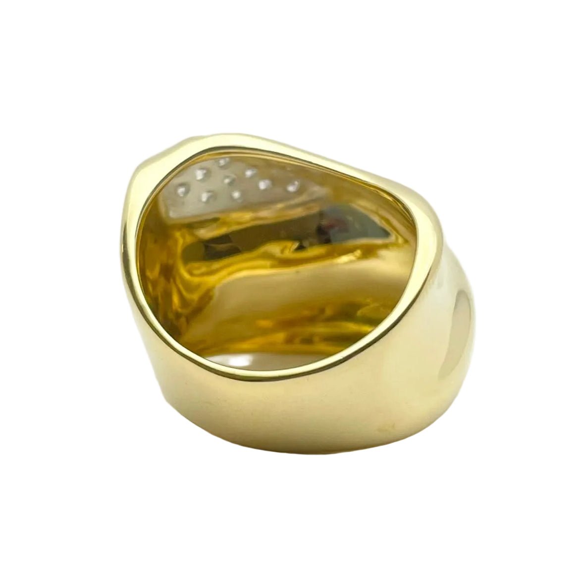 Bague Chevalière en or blanc, or jaune et diamants - Castafiore