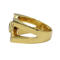 Bague Chevalière en or blanc, or jaune, saphir et diamants - Castafiore