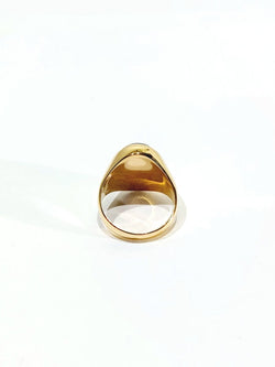 Bague Chevalière en or champagne et jaspe - Castafiore