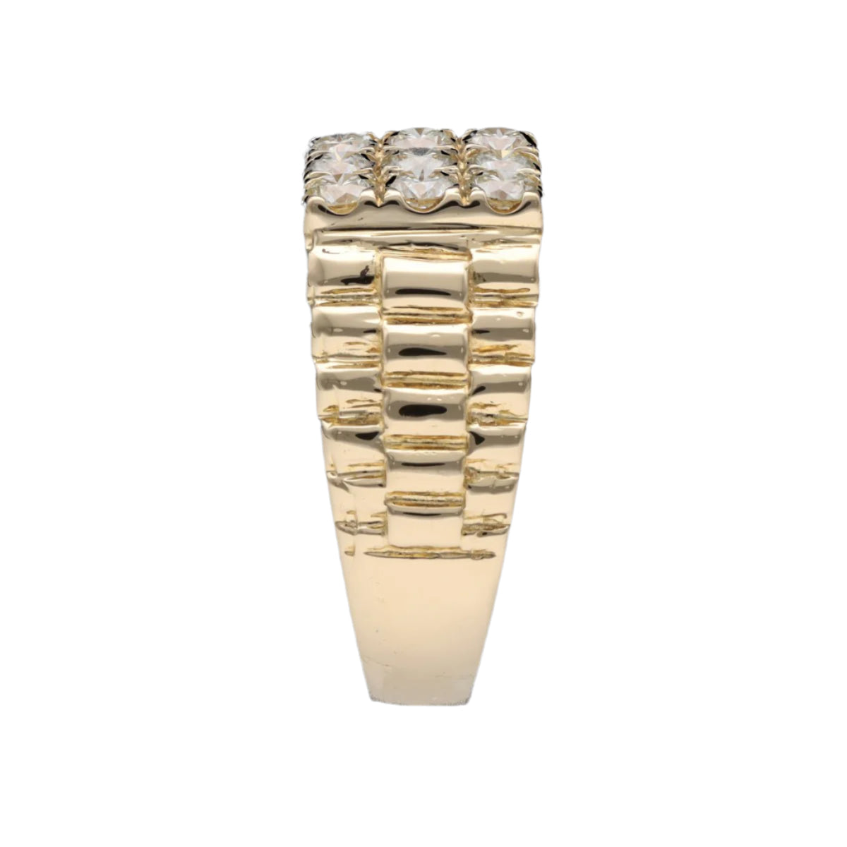 Bague Chevalière en or jaune 18k avec 1,00 Ct de diamants brillants. Taille 59 - Castafiore