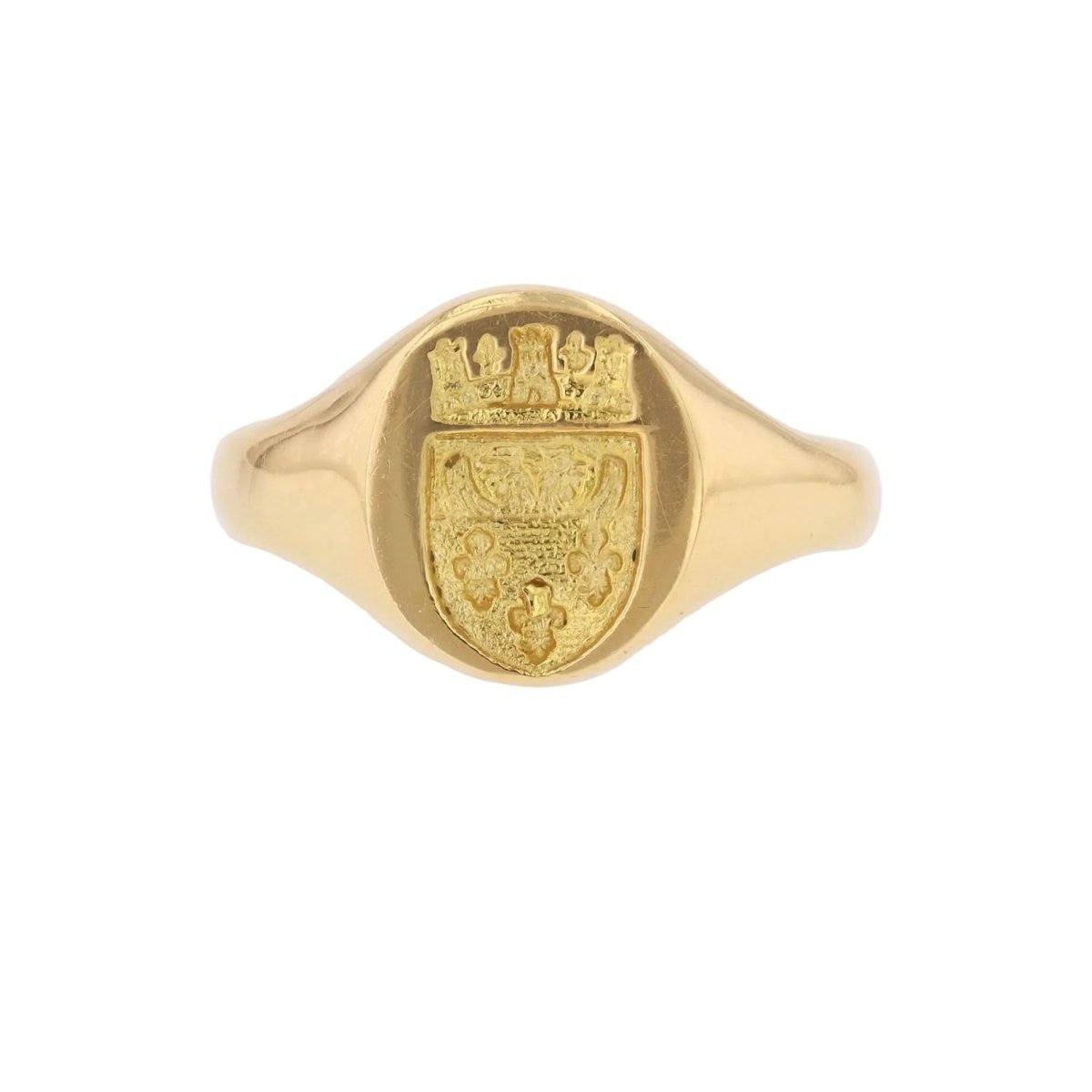 Women's signet ring yellow gold blazon