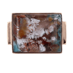 Bague Chevalière en or jaune et agate - Castafiore