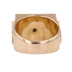 Bague Chevalière en or jaune et agate - Castafiore