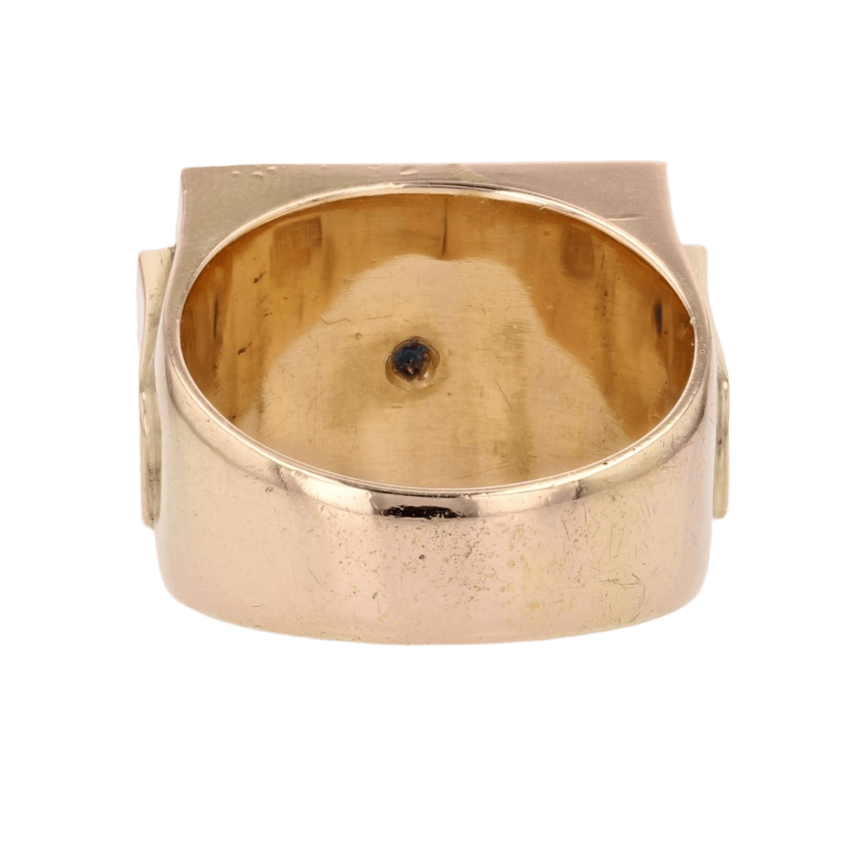 Bague Chevalière en or jaune et agate - Castafiore