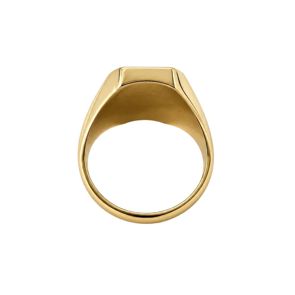 Bague Chevalière en or jaune et agate - Castafiore