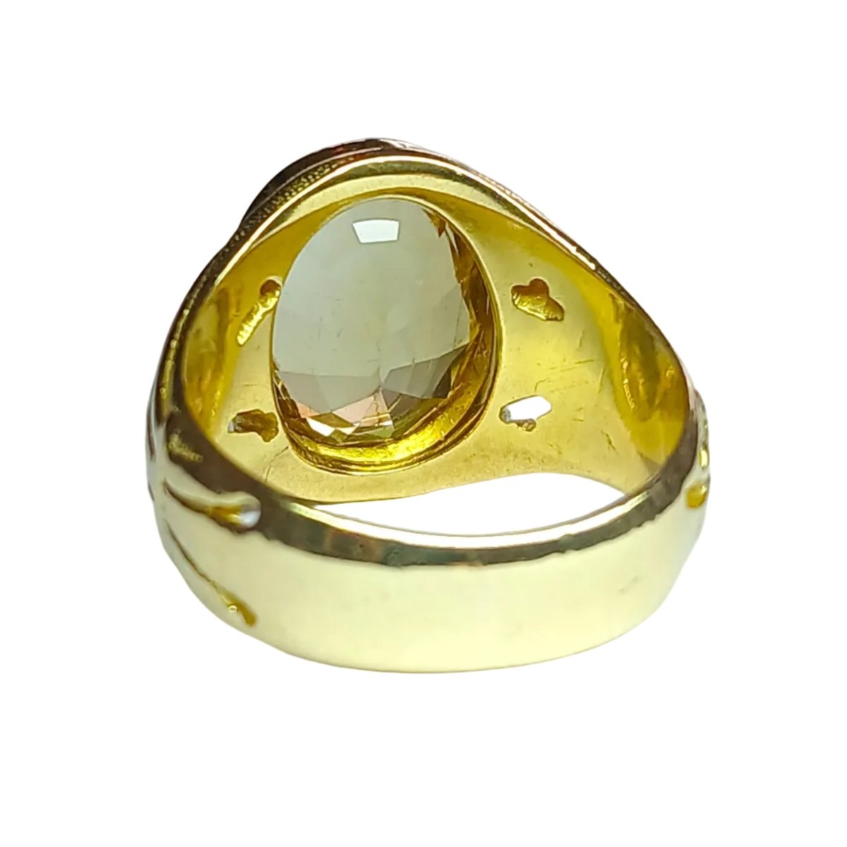 Bague Chevalière en or jaune et citrine - Castafiore