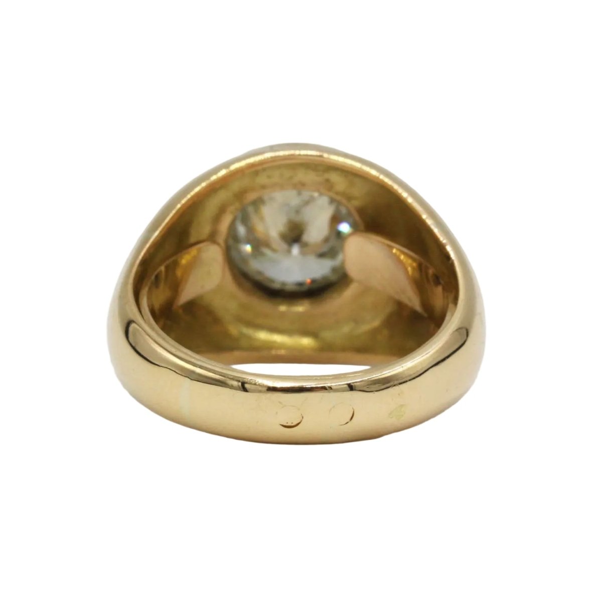 Bague Chevalière en or jaune et diamant - Castafiore