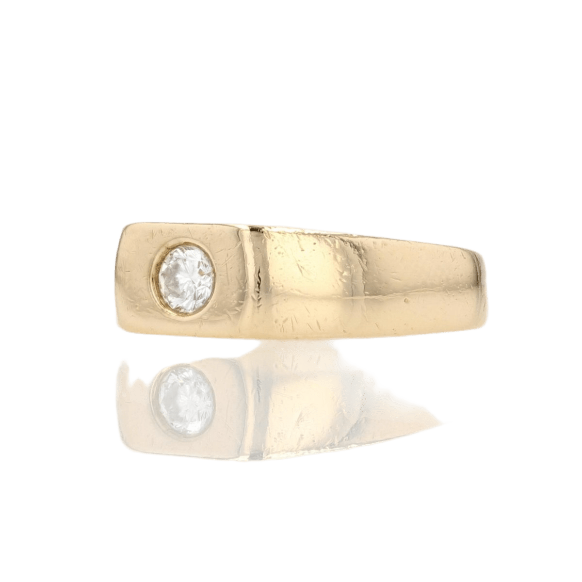 Bague Chevalière en or jaune et diamant - Castafiore