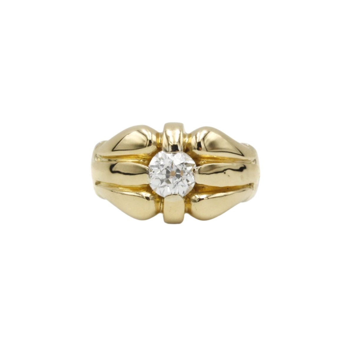 Bague Chevalière en or jaune et diamant - Castafiore