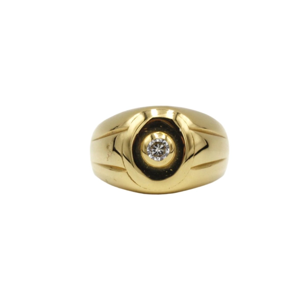 Bague Chevalière en or jaune et diamant - Castafiore