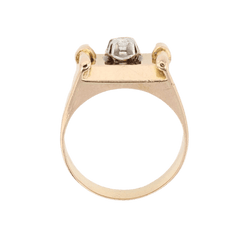 Bague Chevalière en or jaune et diamant - Castafiore