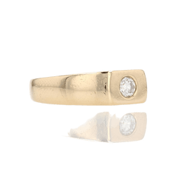 Bague Chevalière en or jaune et diamant - Castafiore