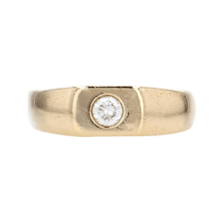 Bague Chevalière en or jaune et diamant - Castafiore