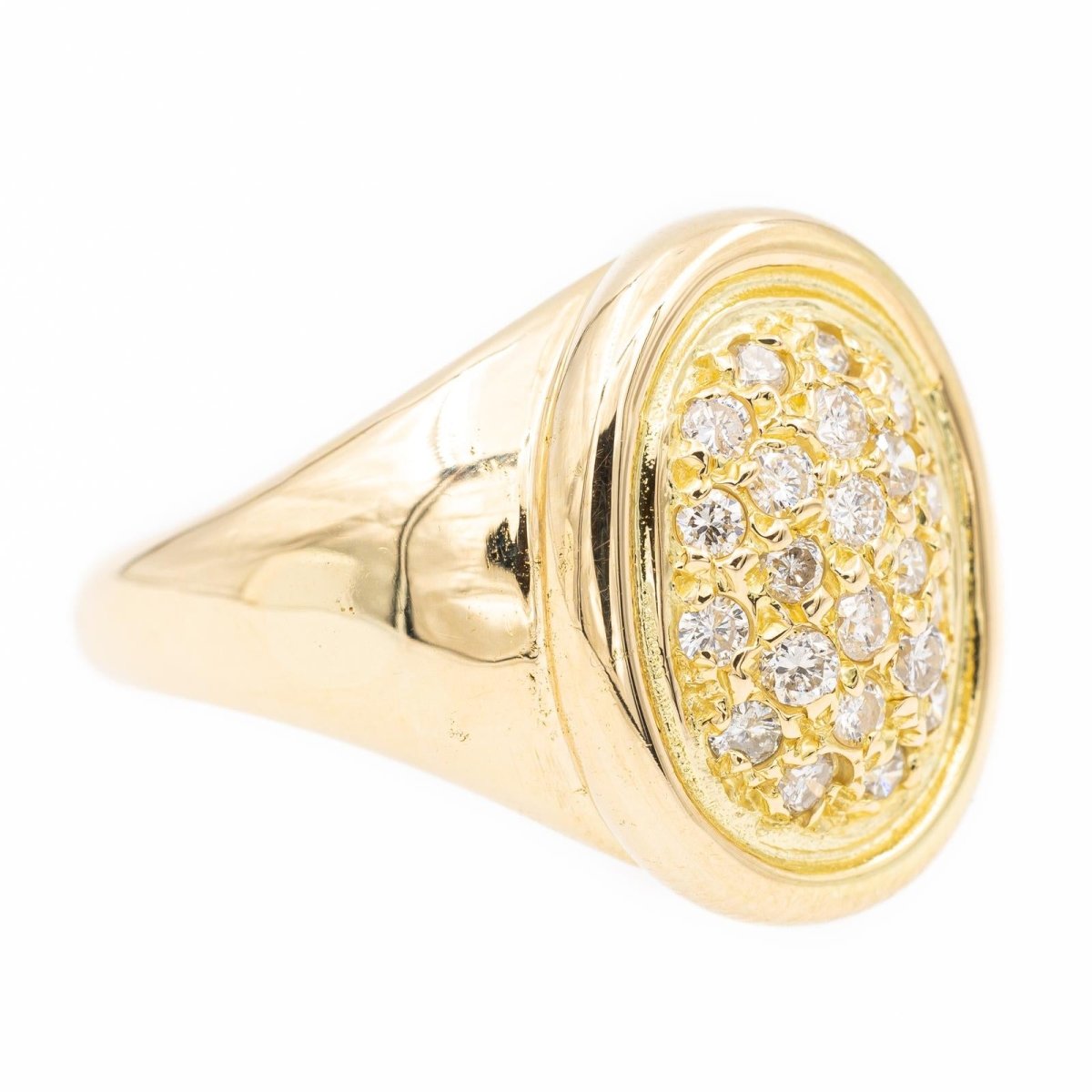 Bague Chevalière en or jaune et diamant - Castafiore