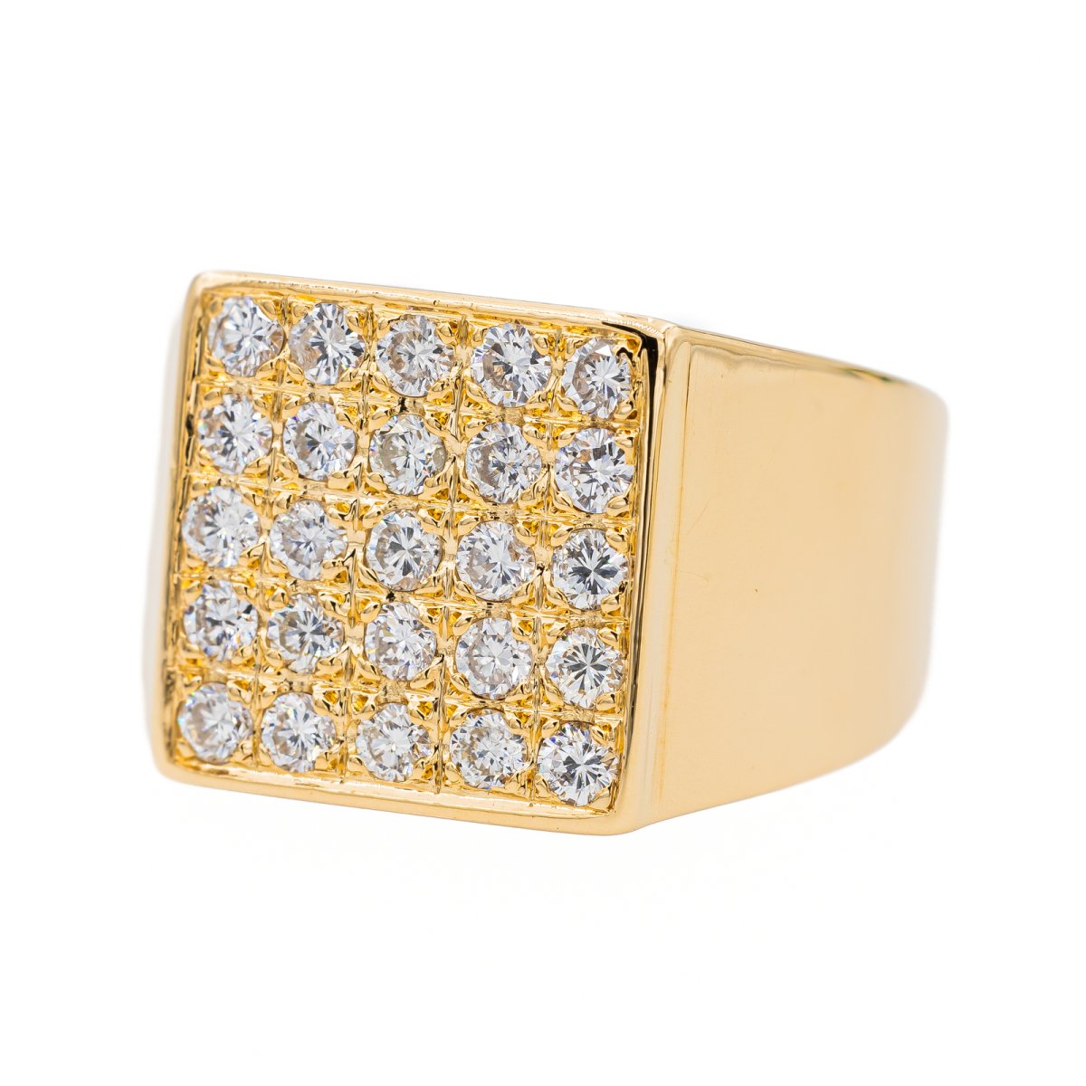 Bague Chevalière en or jaune et diamant - Castafiore