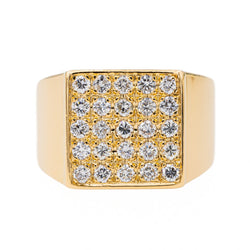 Bague Chevalière en or jaune et diamant - Castafiore