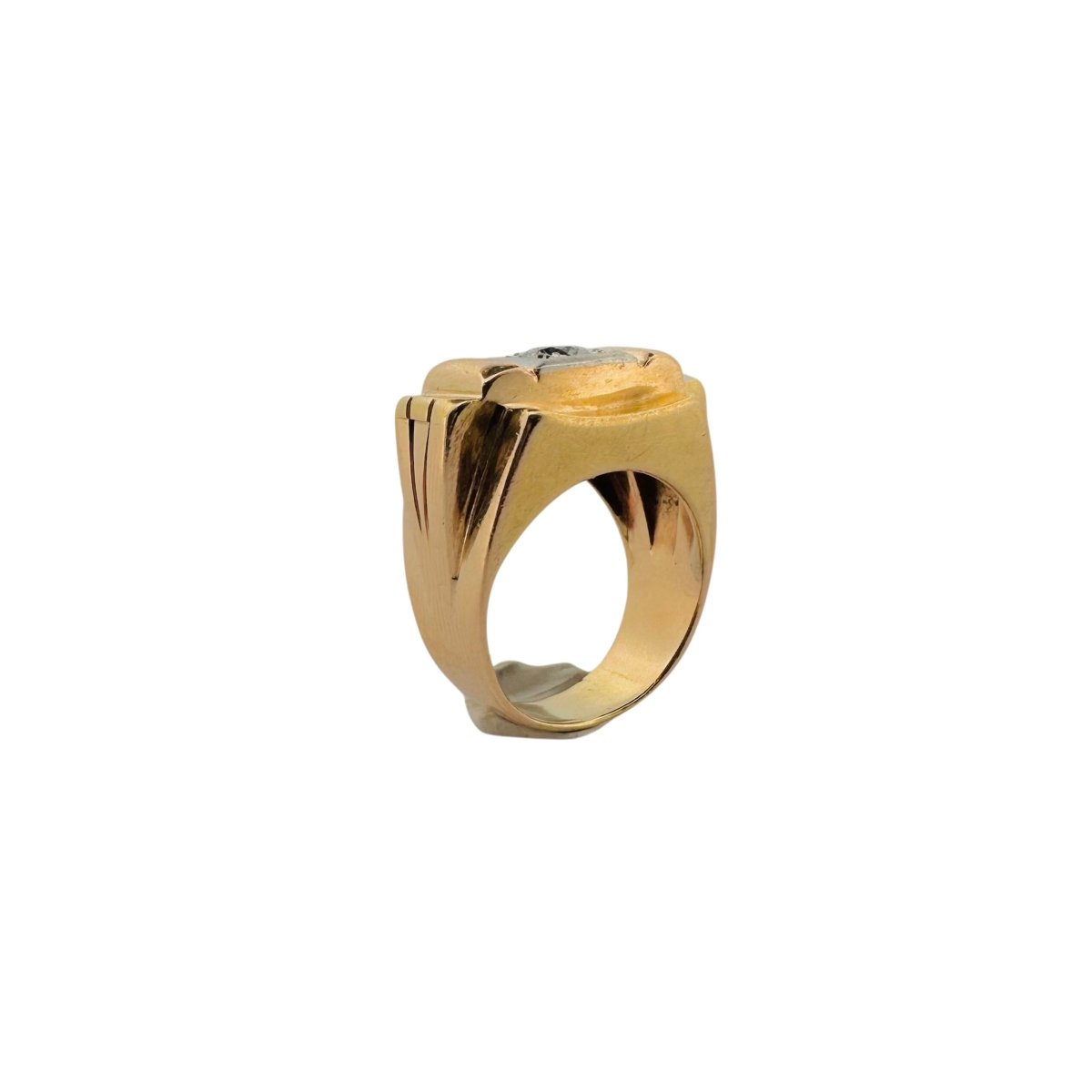 Bague Chevalière en or jaune et diamant - Castafiore