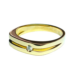 Bague Chevalière en or jaune et diamant - Castafiore