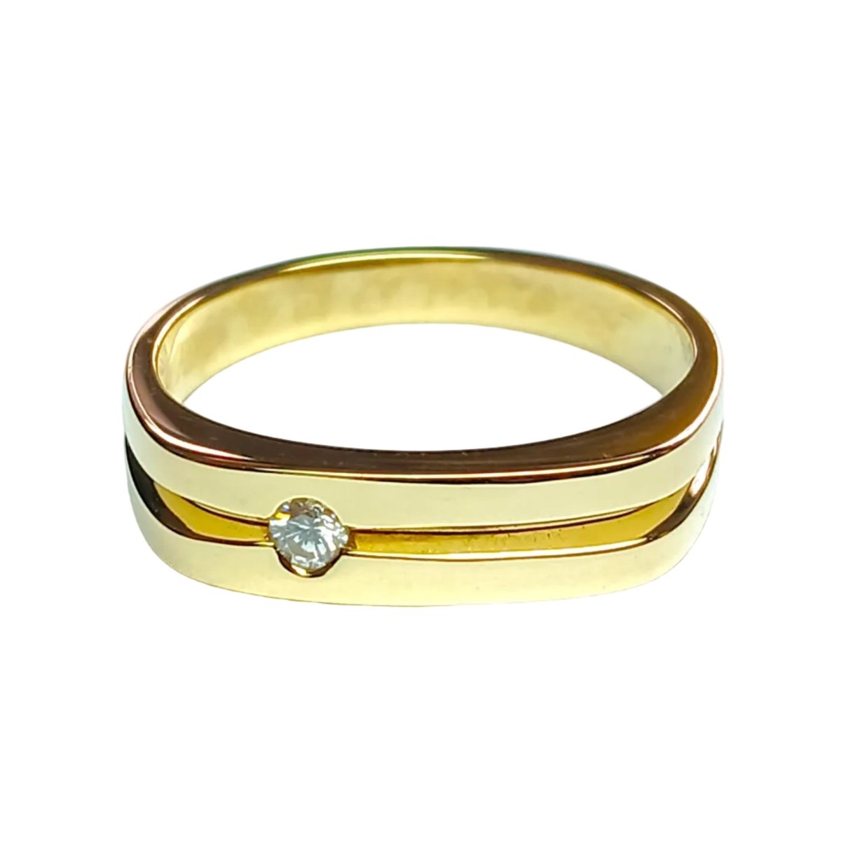 Bague Chevalière en or jaune et diamant - Castafiore