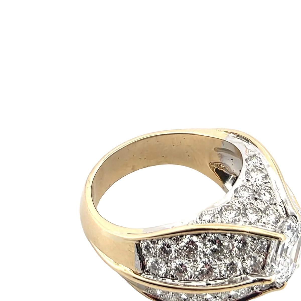 Bague Chevalière en or jaune et diamants - Castafiore