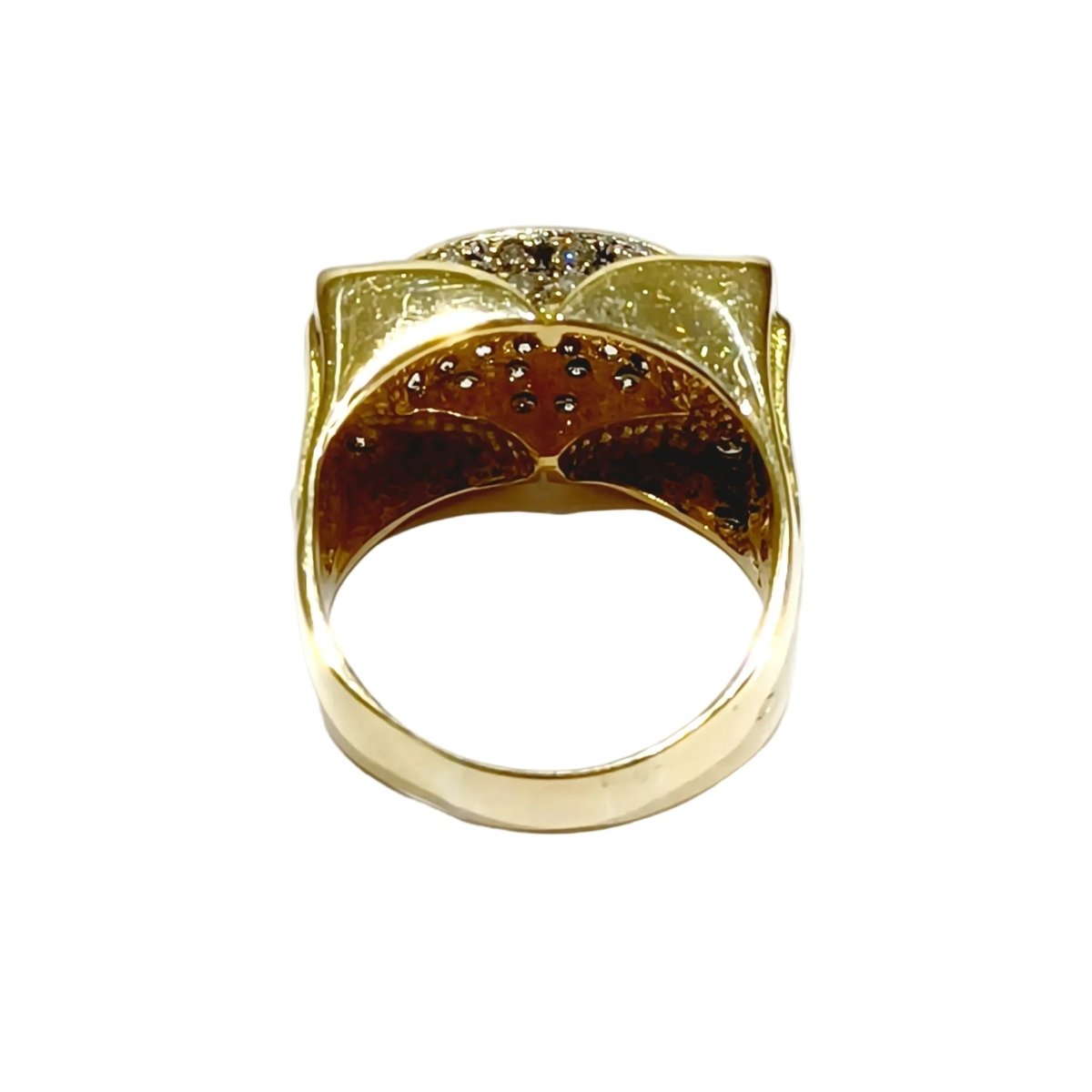 Bague Chevalière en or jaune et diamants - Castafiore