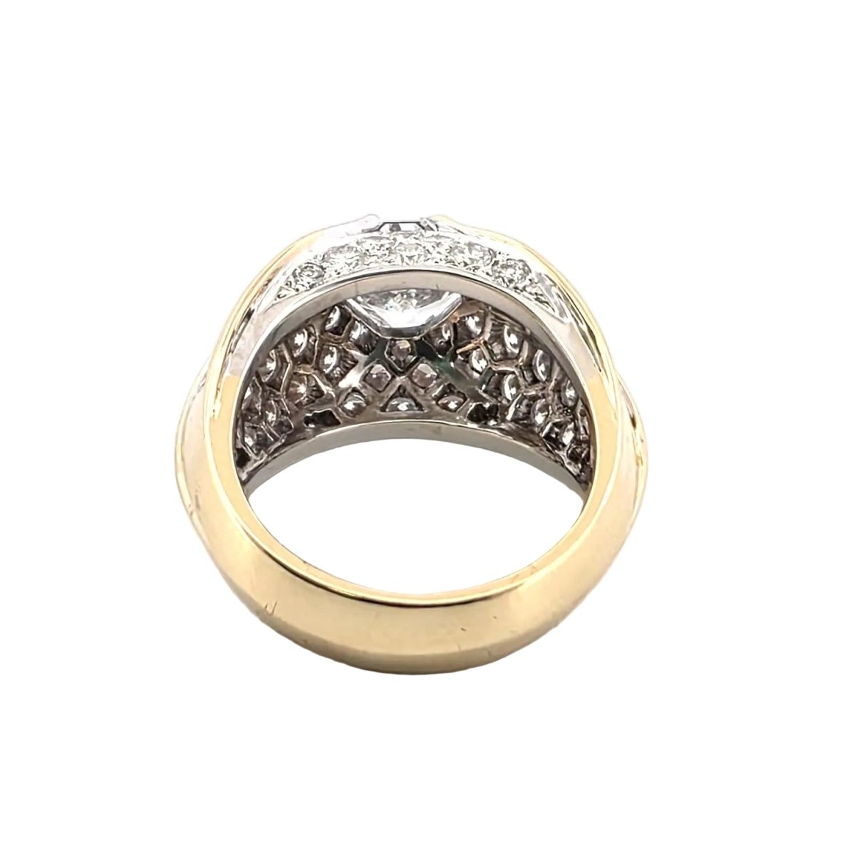 Bague Chevalière en or jaune et diamants - Castafiore