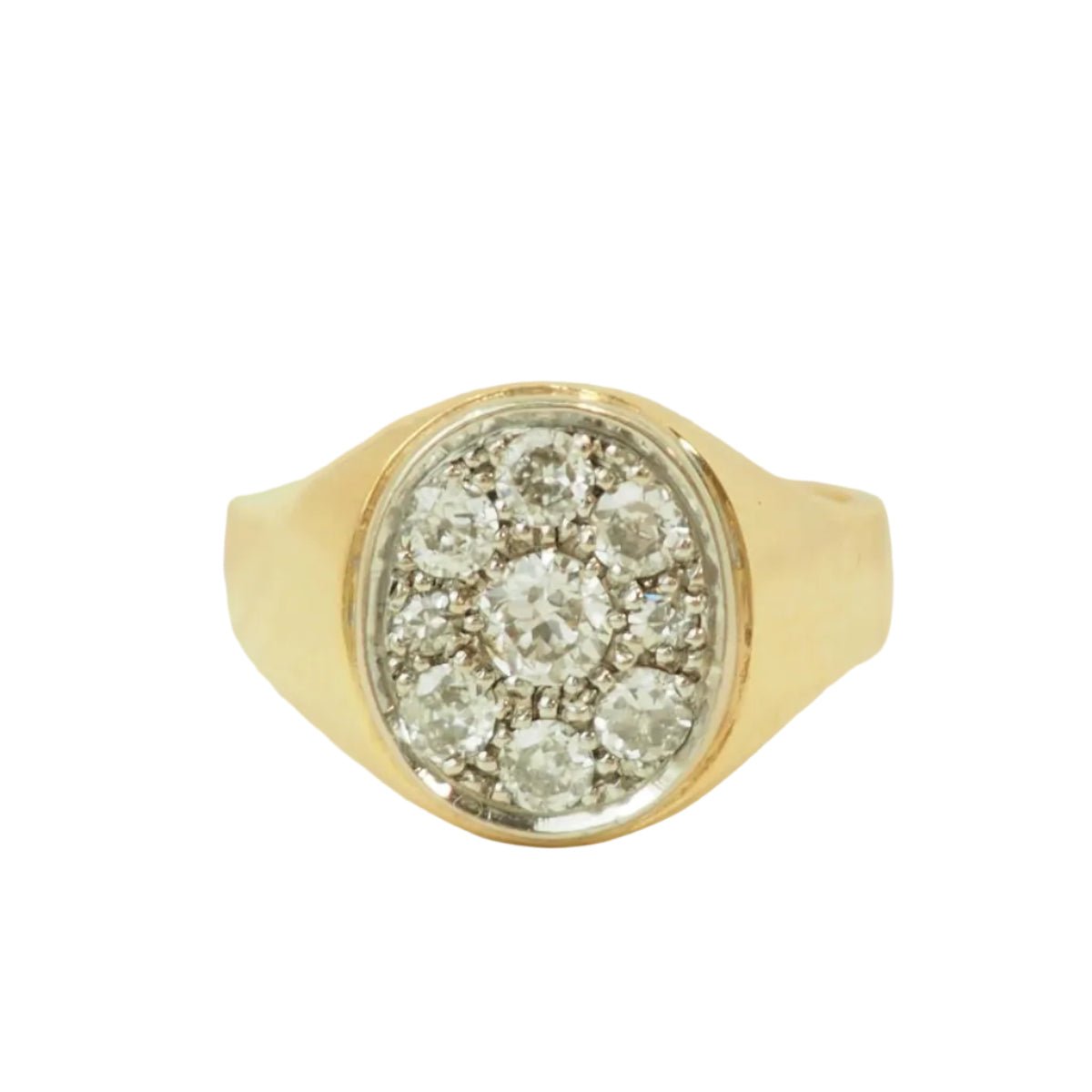Bague Chevalière en or jaune et diamants - Castafiore