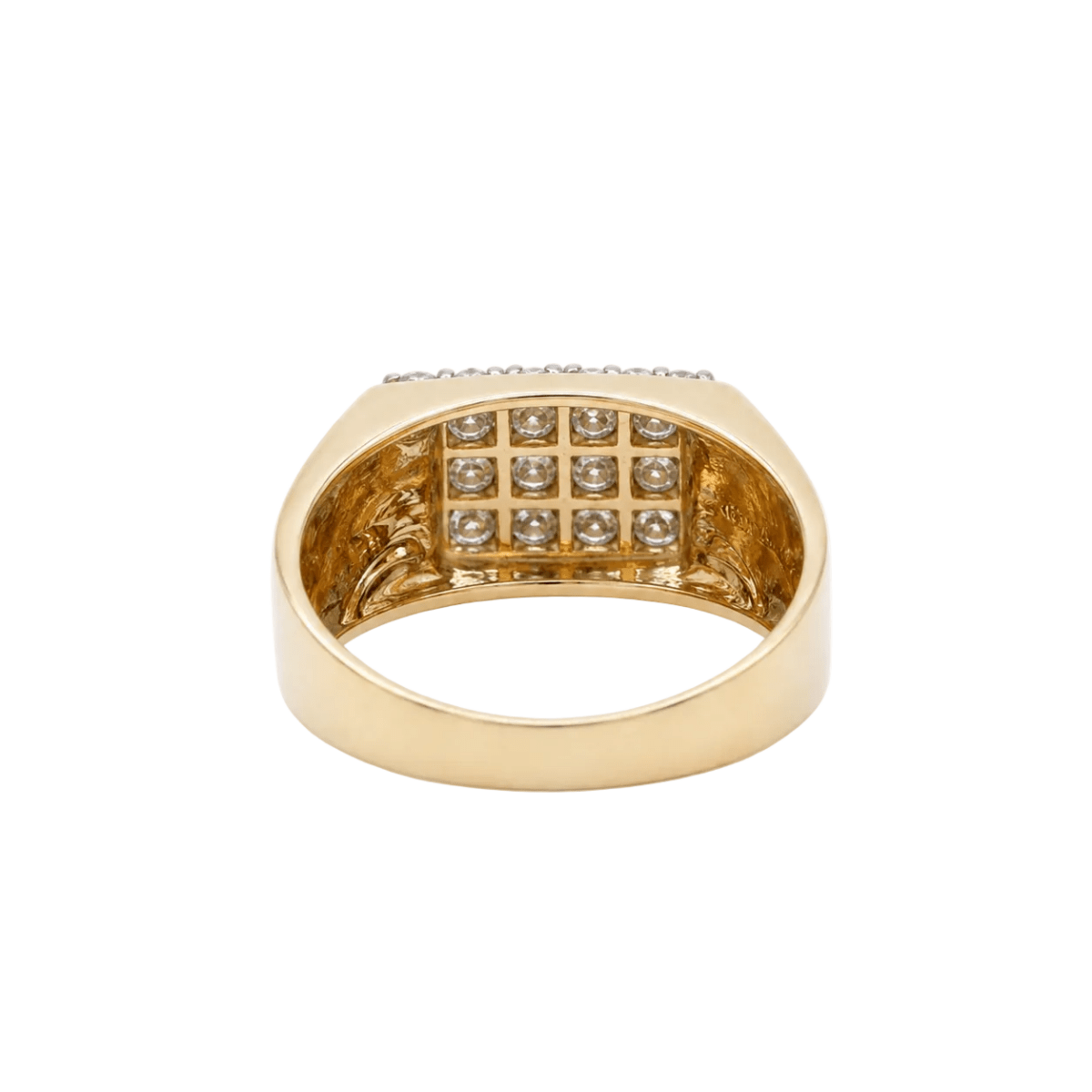 Bague Chevalière en or jaune et diamants - Castafiore