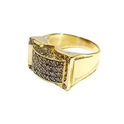 Bague Chevalière en or jaune et diamants - Castafiore