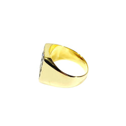 Bague Chevalière en or jaune et diamants - Castafiore