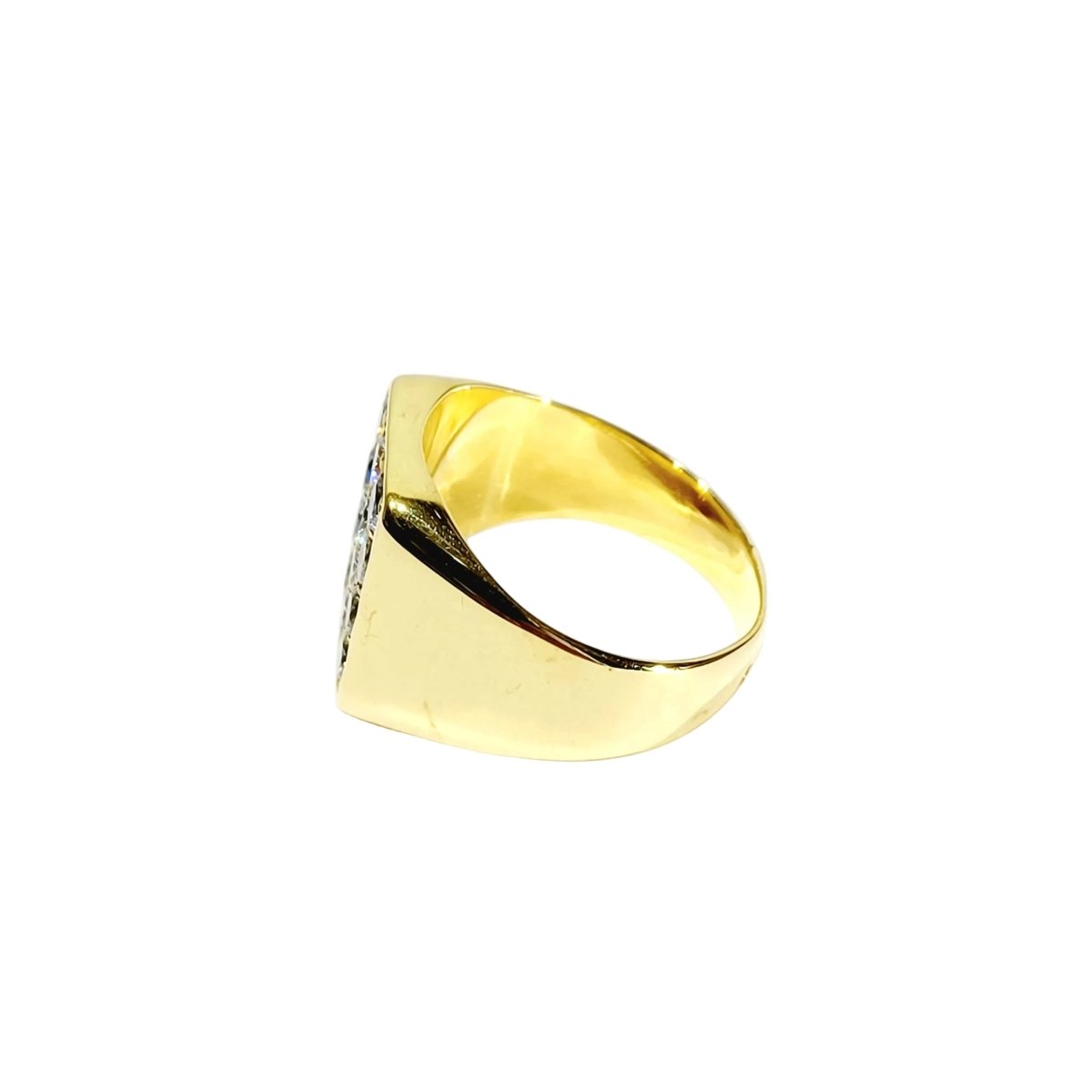 Bague Chevalière en or jaune et diamants - Castafiore