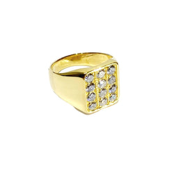 Bague Chevalière en or jaune et diamants - Castafiore