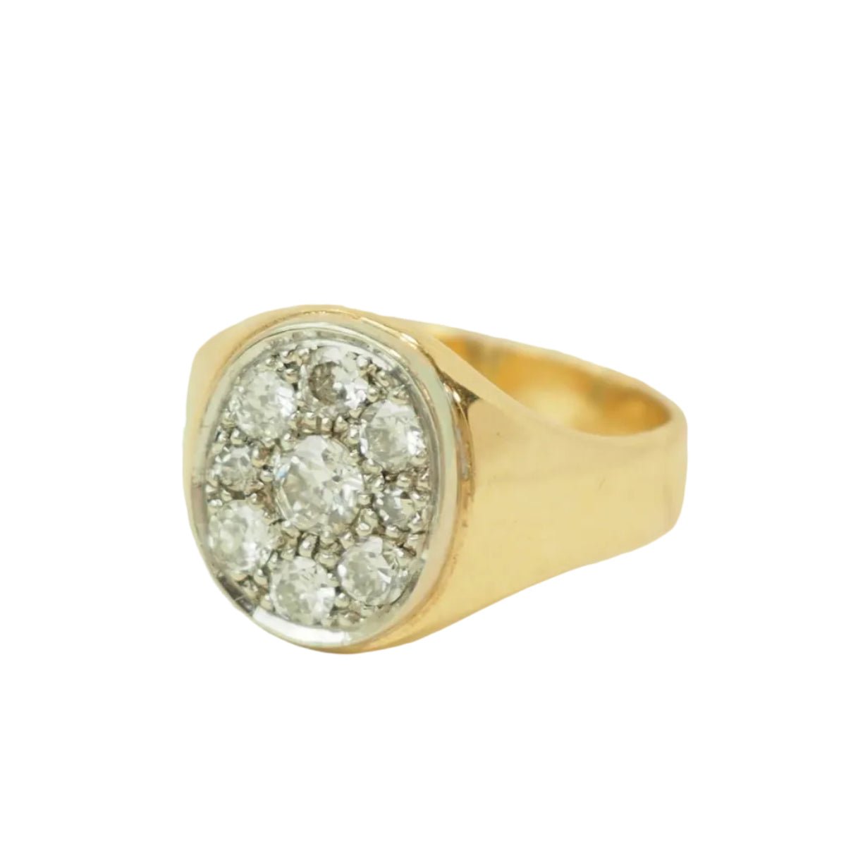 Bague Chevalière en or jaune et diamants - Castafiore