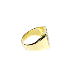 Bague Chevalière en or jaune et diamants - Castafiore