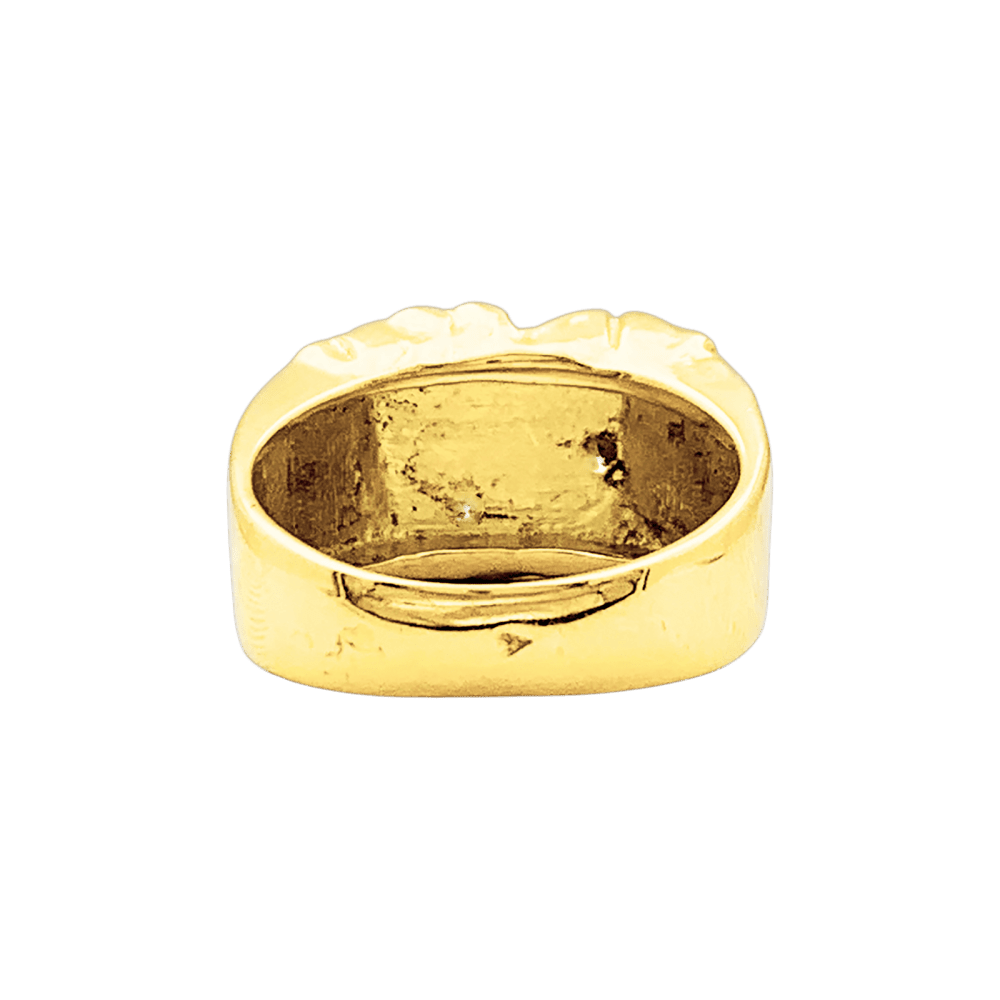 Ring signet ring, yellow gold, diamonds.