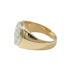 Bague Chevalière en or jaune et diamants - Castafiore
