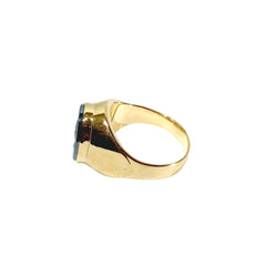 Bague Chevalière en or jaune et hématite - Castafiore