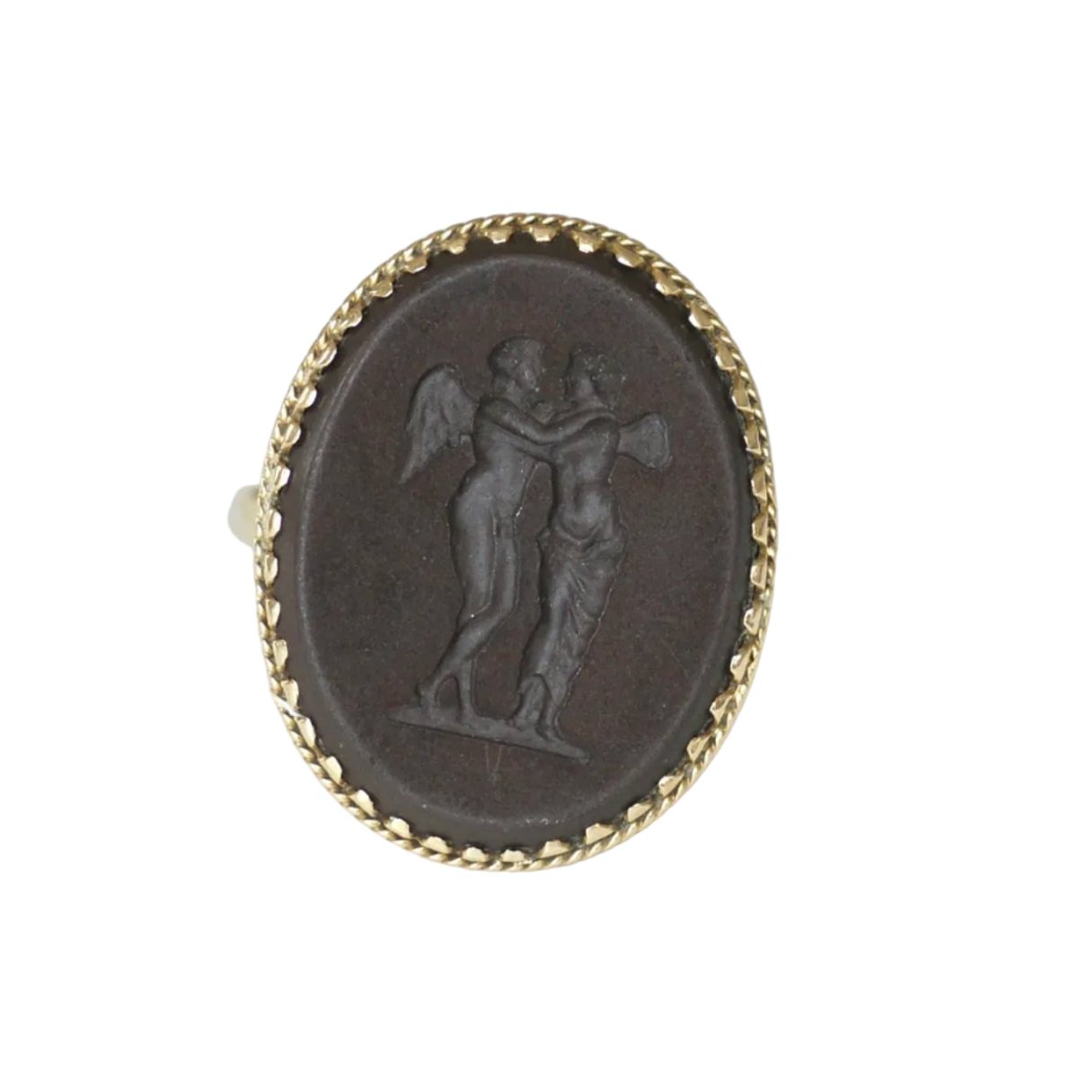 Bague Chevalière en or jaune et jaspe - Castafiore
