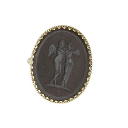Bague Chevalière en or jaune et jaspe - Castafiore