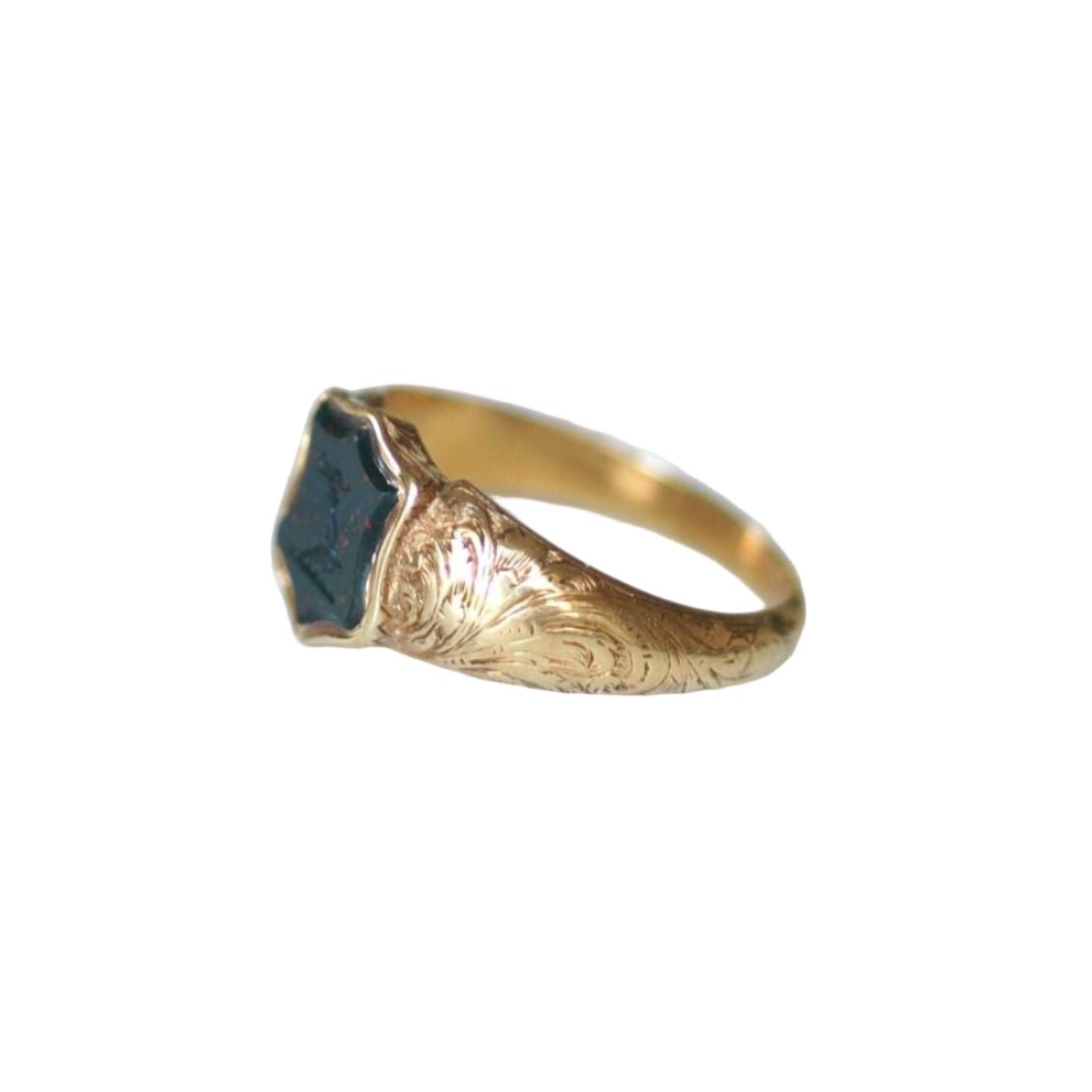 Bague Chevalière en or jaune et jaspe - Castafiore